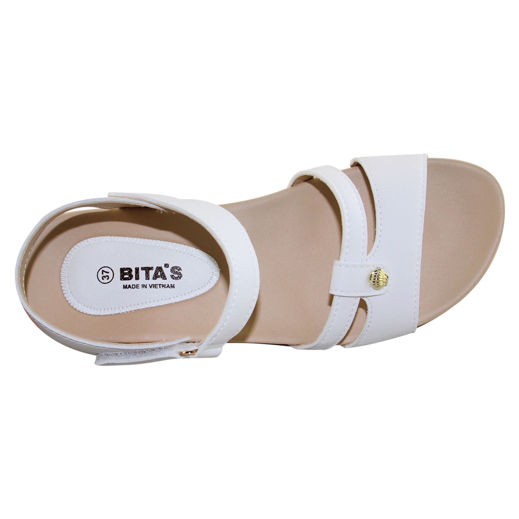 Sandal đế bằng nữ Bita's SYN.217 (Đen + Kem + Trắng)