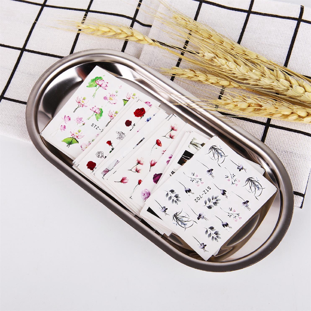 Tờ decal dán trang trí móng tay in họa tiết hoa