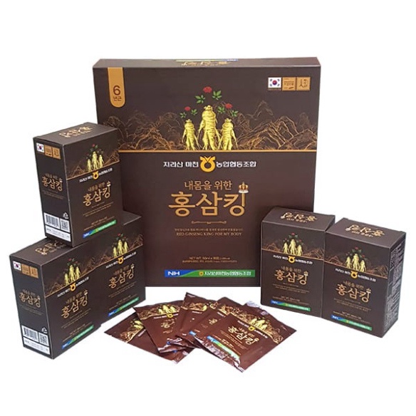 Vua Nước Hồng Sâm Hàn Quốc Red Ginseng King Hộp 50ml X 30 Gói Hàng Chính Hãng