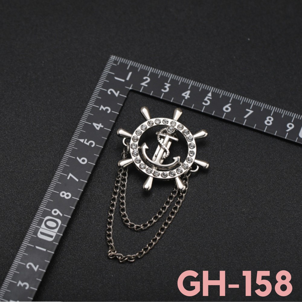 Ghim Cài áo Vest Nam thời trang hình bánh lái tàu thuyền trưởng GH-157, GH-158, GH-122 {Phụ Kiện Vest Nam - AdamZone}