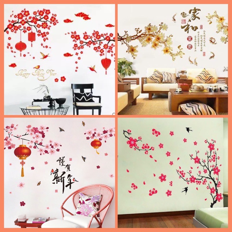 🌸 Tổng hợp mẫu Decal hoa đào đón tết HOT nhất thị trường [GIÁ SỈ] - Tranh dán tết hoa đào đẹp và hot nhất thị trường