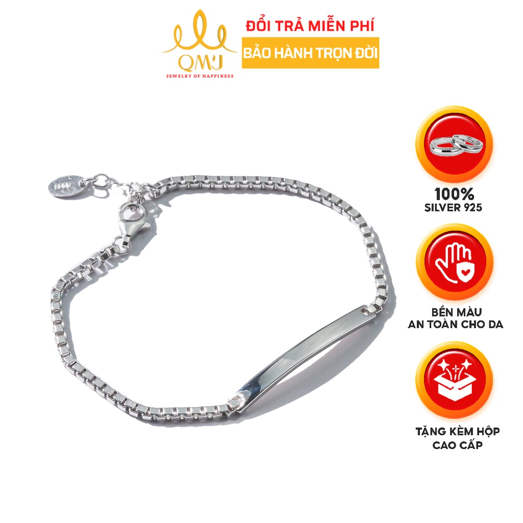 Lắc tay cặp đôi bạc nam nữ bạc 925 vòng khắc tên lazer, đủ size theo yêu cầu QMJ You Complete Me - Q586