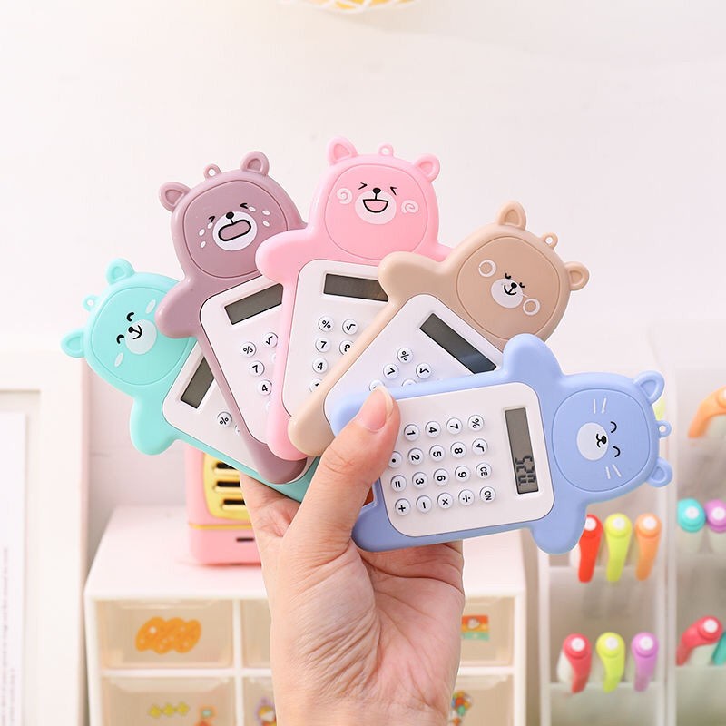 Máy Tính Mini 8 Chữ Số Hình Gấu Hoạt Hình Dễ Thương