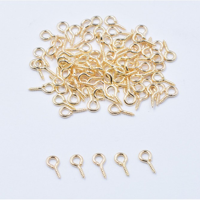 Set 200 móc khóa kẹp mắt nhỏ kích thước 4x8mm/5x10mm dùng làm trang sức thủ công