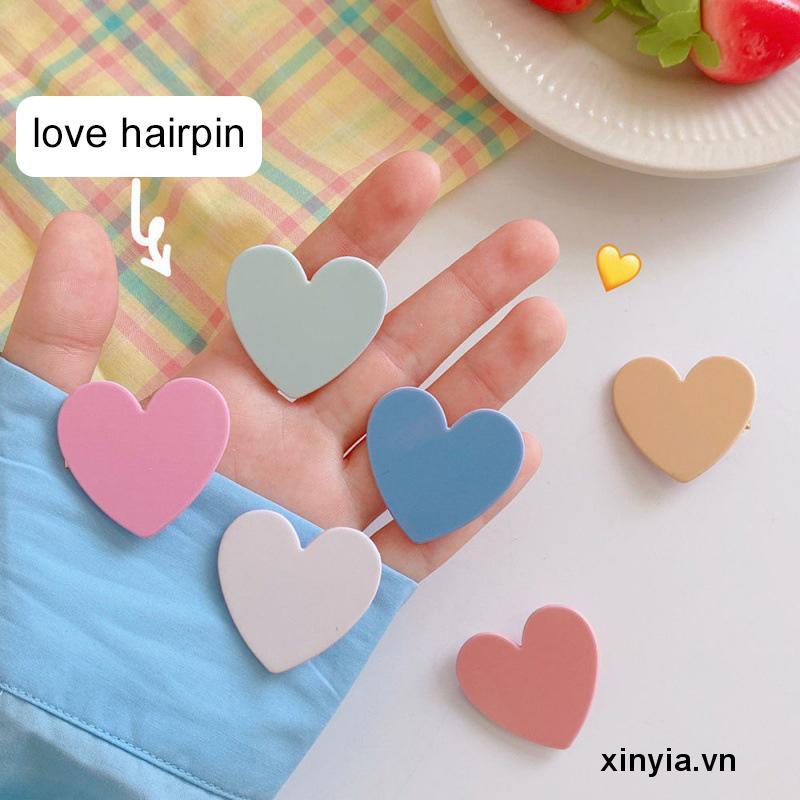 Kẹp Tóc mái hàn quốc hình Trái Tim Nữ Hình Xinh Xắn màu sắc cute