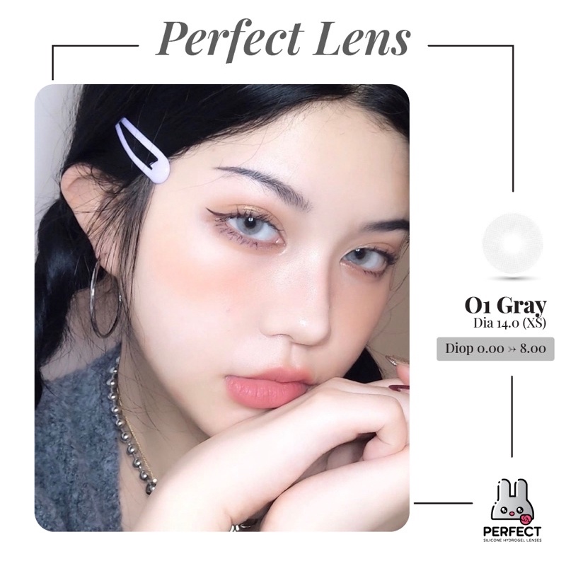 Lens mắt , kính áp tròng o1 gray có độ cận và không độ , dia 14.0 - ảnh sản phẩm 3