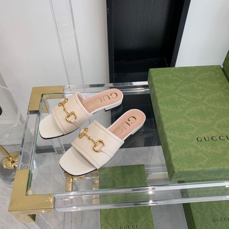 dép thời trang nữ mũi vuông quai ngang đế 2cm Gucci GC nhiều màu