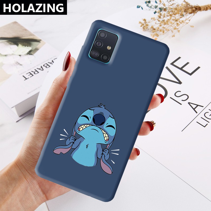 Samsung Galaxy A50 A30 A50S A30S A20S A10S Galaxy A51 A71 A01 A11  A30 A20 A70 A80 A70S Candy Color vỏ điện thoại Phone Cases Cute Stitch Soft Silicone Cover