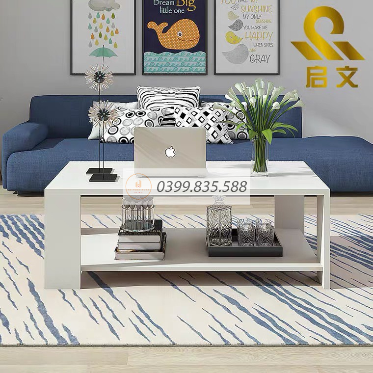 Bàn Trà Sofa, Bàn Thấp Ngồi Bệt Phong Cách Nhật Bản, Gỗ Công Nghiệp MDF Phủ Melamine Bền Đẹp Dễ Lắp Ráp