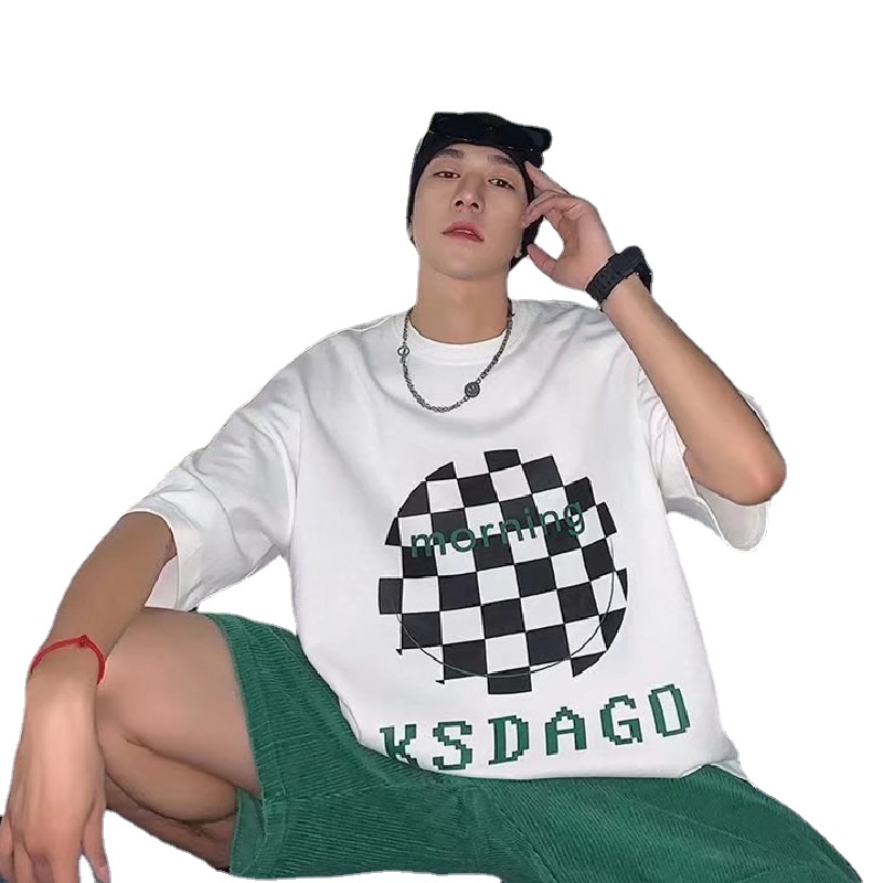 Áo Thun Tay Ngắn Dáng Rộng In Chữ Phong Cách Hồng Kông Thời Trang Mùa Hè Thoải Mái Cho Nam Và Nữ