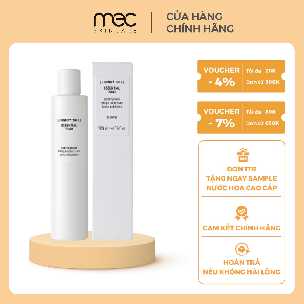 Nước dưỡng làm mềm da Comfort Zone Essential Toner 200ml Cân Bằng độ ẩm - Mecskincare