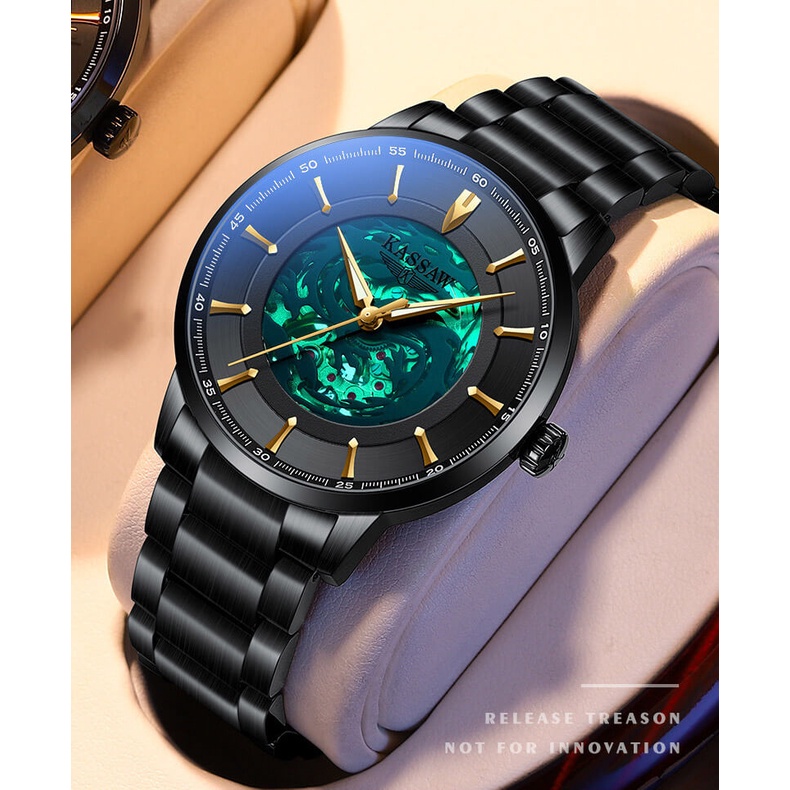 Đồng hồ nam chính hãng KASSAW K388-1 Kính sapphire ,chống xước,Chống nước ,BH 24 tháng,Máy cơ (Automatic) ,dây kim loại