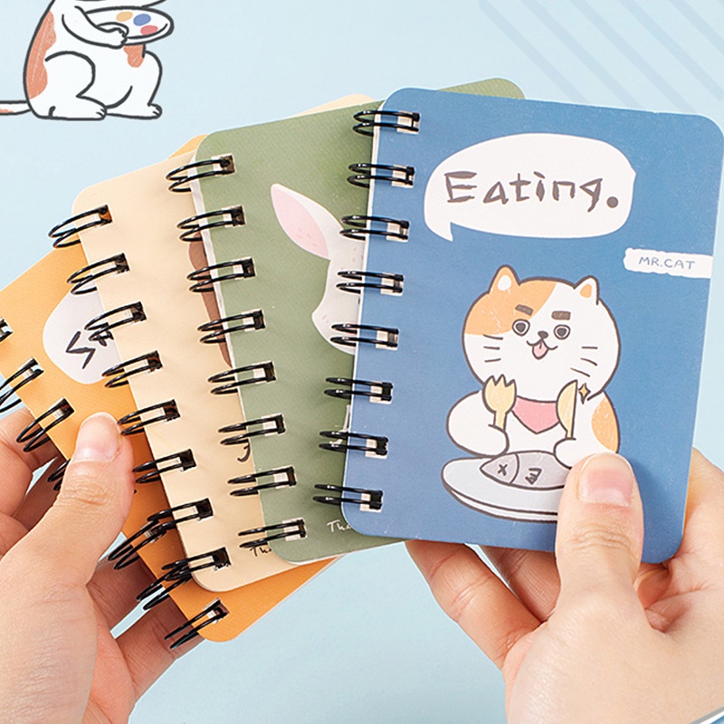 Bộ 80 Tờ Sổ Tay Khổ A7 Họa Tiết Hoạt Hình Dễ Thương