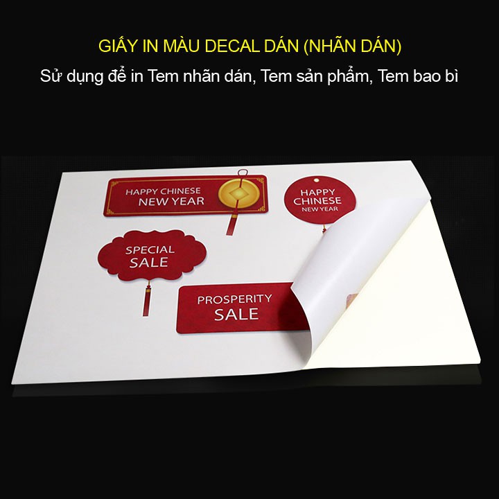 Giấy In Nhãn Dán (Decal) Media 1 Mặt Bóng A4 135gsm 50 Tờ