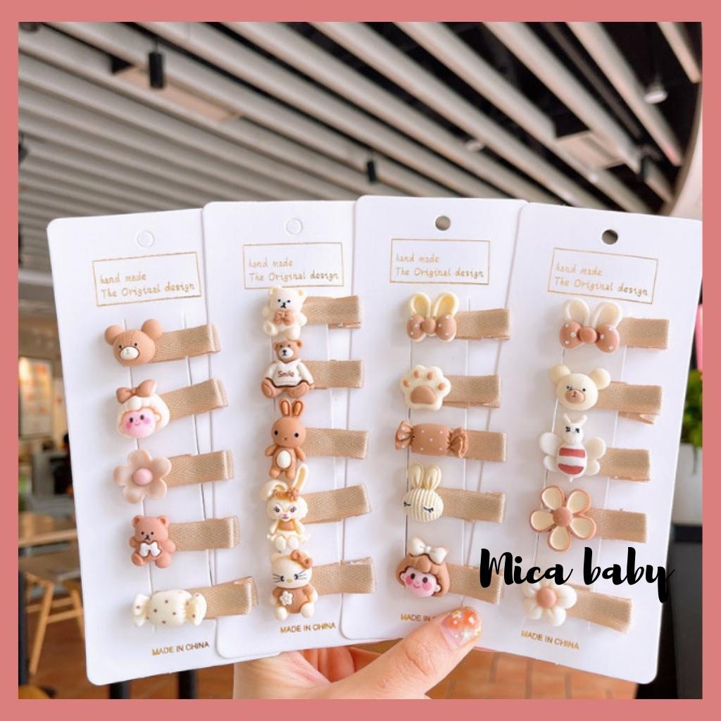 Set kẹp tóc cho bé gái gắn hình thú siêu dễ thương kt34 Mica Baby