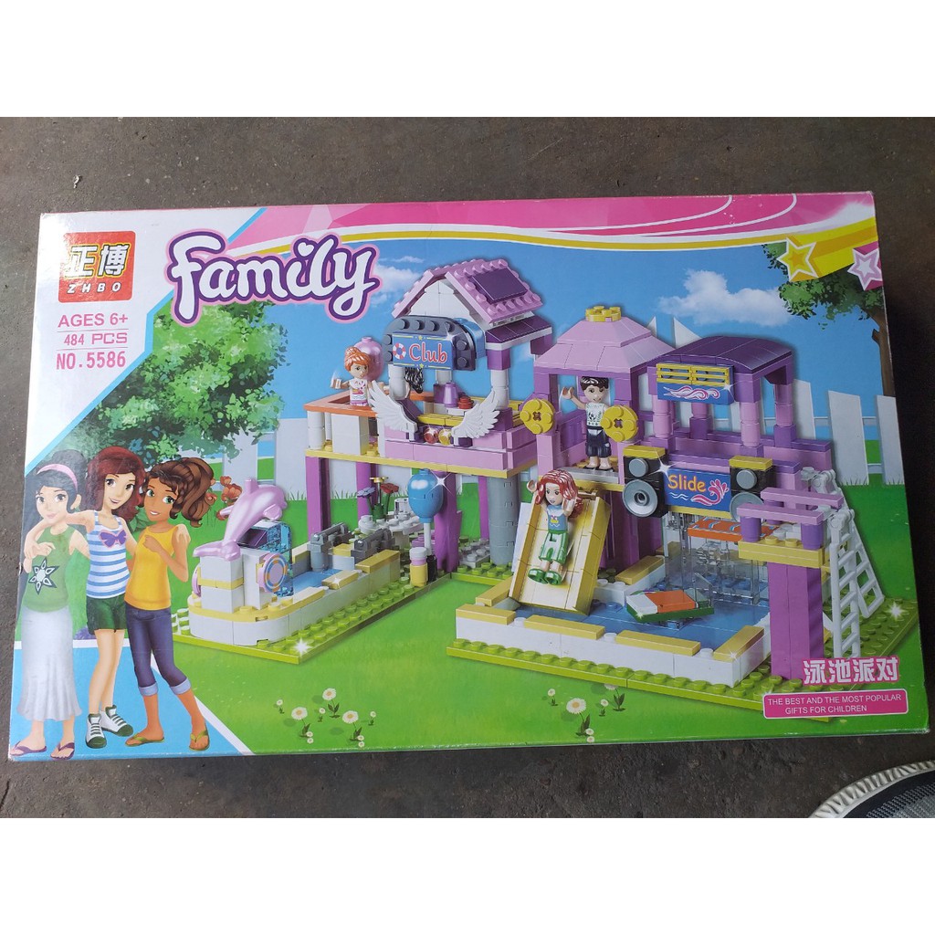 Lắp ráp xếp hình 5586: Khu vui chơi cầu trượt và bể bơi 484 chi tiết
