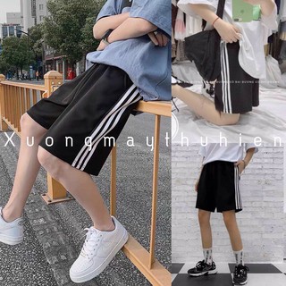 Quần short 3 sọc lửng kiểu dáng basic phong cách hàn quốc/ Quần đùi nam nữ phối sọc trẻ trung năng động_xuongmaythuhien