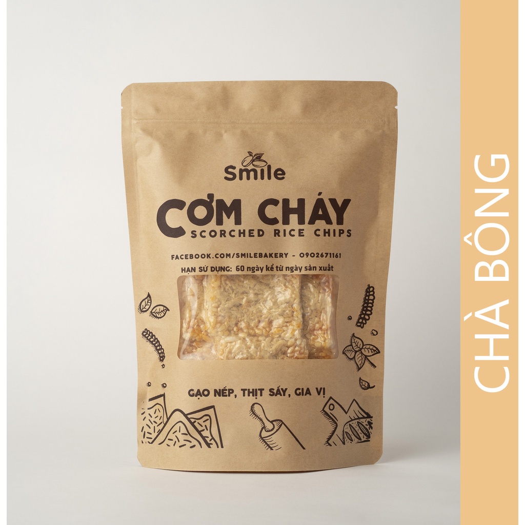 Cơm cháy nhiều vị, cơm cháy vệ sinh túi giấy 250Gram - smilebakery