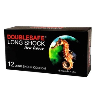 Bao cao su cá ngựa doublesafe long shock hộp 12 cái siêu mỏng, kéo dài thời gian