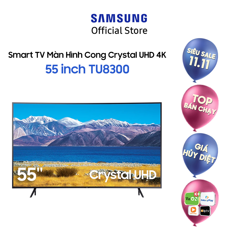 [Lưu SAM5 - 511K và ELSS1TR - 1TR] Smart Tivi Samsung Màn Hình Cong UHD 4K 55 inch UA55TU8300KXXV - Miễn phí lắp đặt