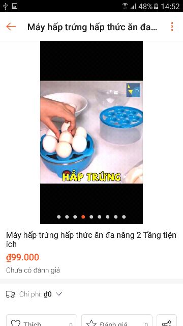 Máy hấp thức ăn luộc trứng 2 Tầng