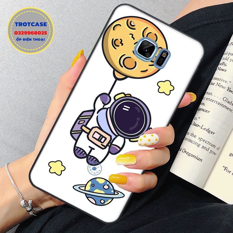 Ốp lưng điện thoại Samsung Note Fe / S6 / S7 / S6 Edge / S7 Edge / Note 5 - in hình phi hành gia vũ trụ nền trắng và đen