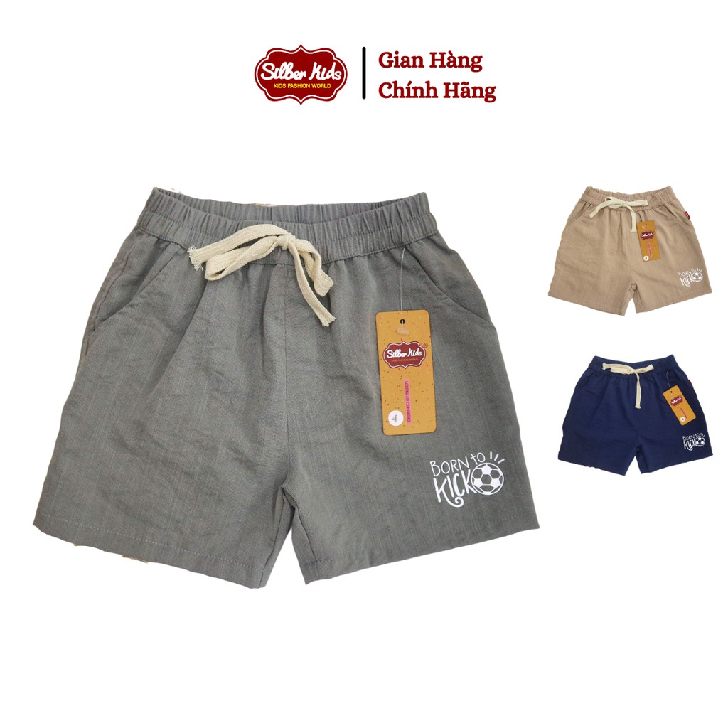 [Mã BMBAU50 giảm 7% đơn 99K] Quần Short Thô Đũi Bé Trai 3-7 Tuổi In Born To Kick SILBER KIDS