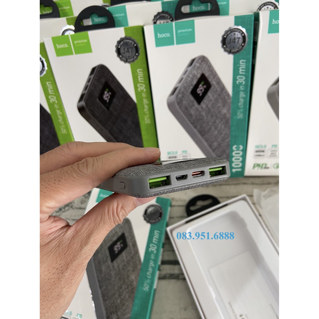 Pin sạc dự phòng sạc nhanh PD 18W/ Quick Charge 3.0 10.000mAh Hoco J47