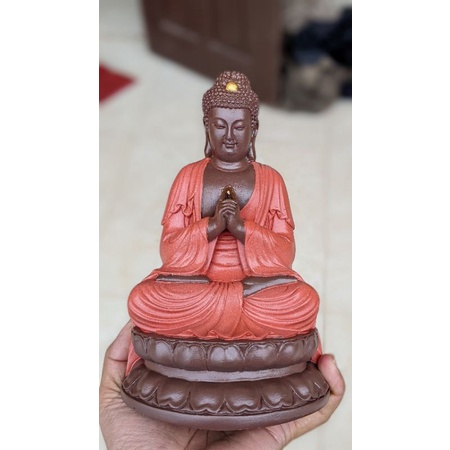 Tượng Phật A Di Đà ngồi thiền bệ sen 22cm .