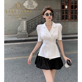 Set áo vest xẻ mix chân váy