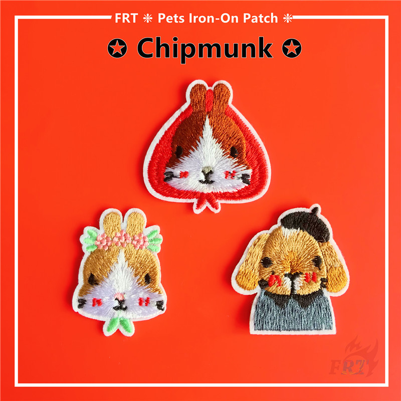 ☸ Sticker Ủi Thêu Hình Sóc Chuột Dễ Thương ☸ 1 Sticker Ủi Thêu Hình Huy Hiệu
