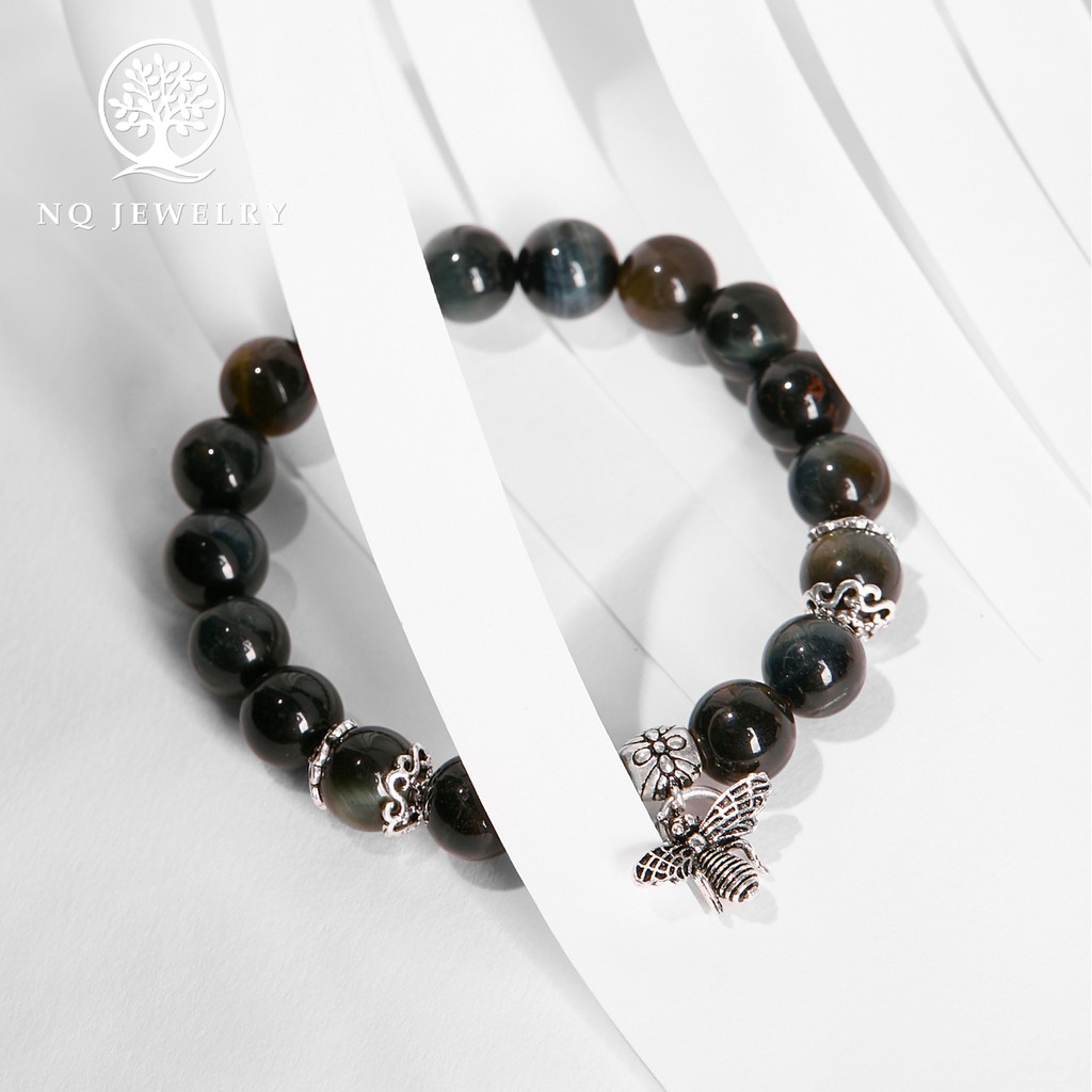 Vòng tay mix charm ong bạc - NQ Jewelry