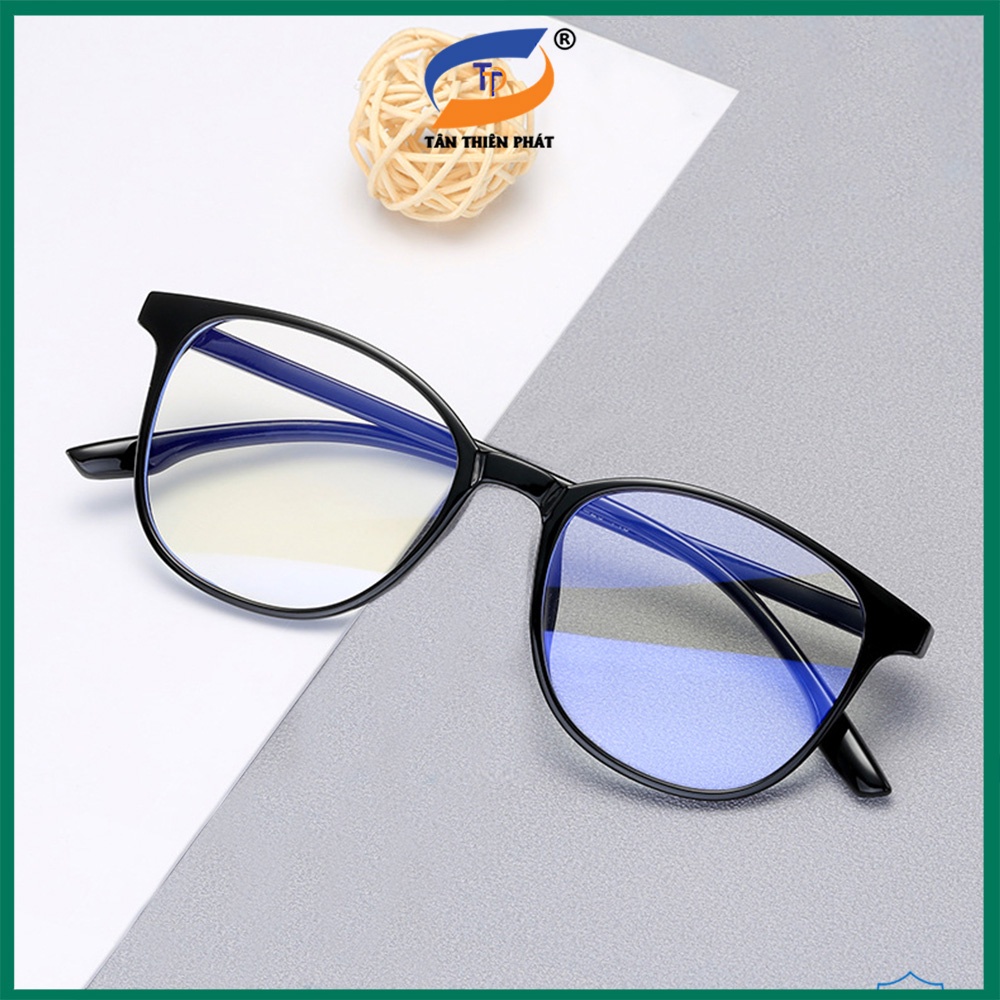 Gọng kính cận nam nữ dẻo tròn màu đen, ghi xám, nâu 3010. Tròng/Mắt kính giả cận 0 độ chống ánh sáng xanh, chống tia UV