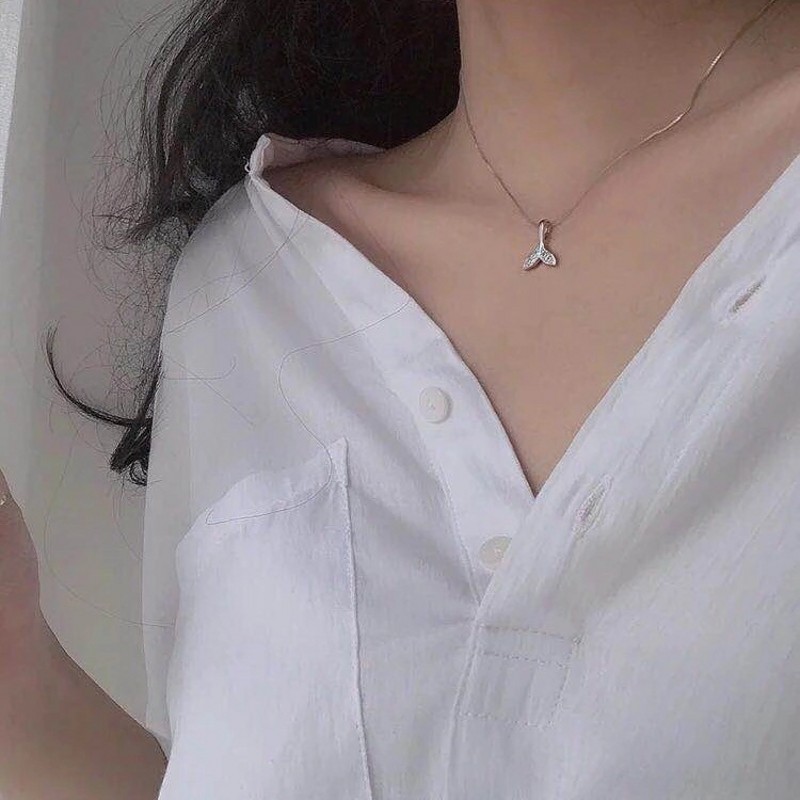 vòng cổ Mặt Hình Đuôi Cá Đính Đá Thời Trang Cho Nữ