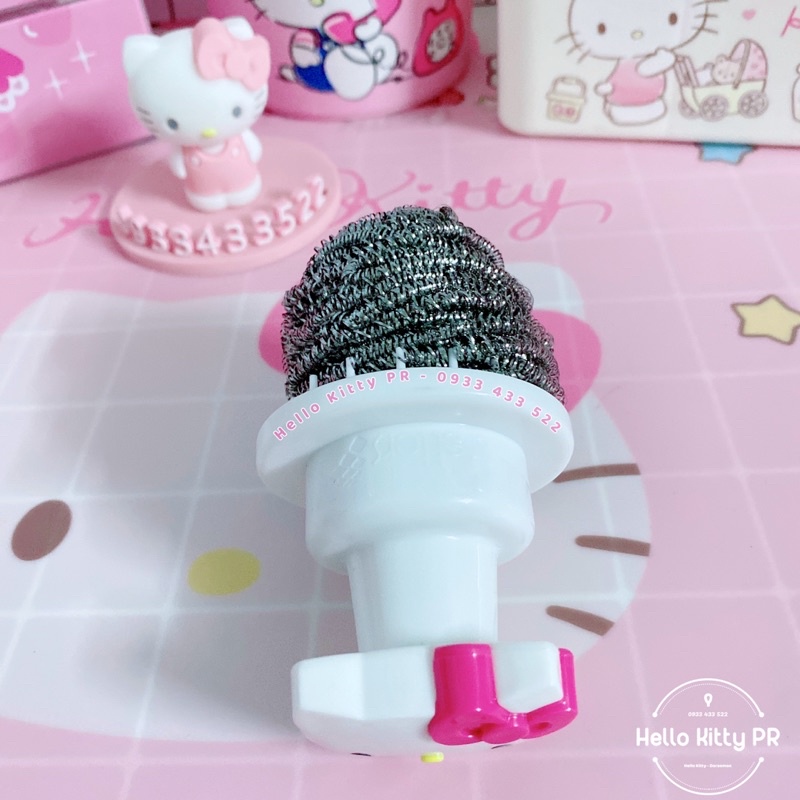 Dụng cụ cọ chà xoong nồi, cước chà nồi Hello Kitty