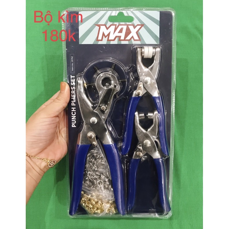 Bộ kìm Max (gồm 3 kìm: bấm khoen ore, bấm lỗ, cúc vành)