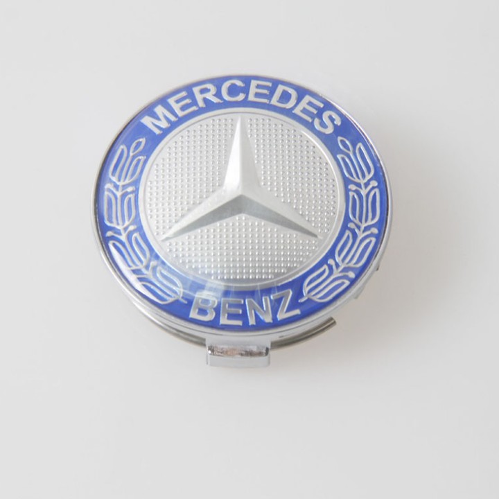 1 Logo chụp mâm, vành bánh xe ô tô Mercedes Benz Đường kính 75mm - Mã MDE75-1