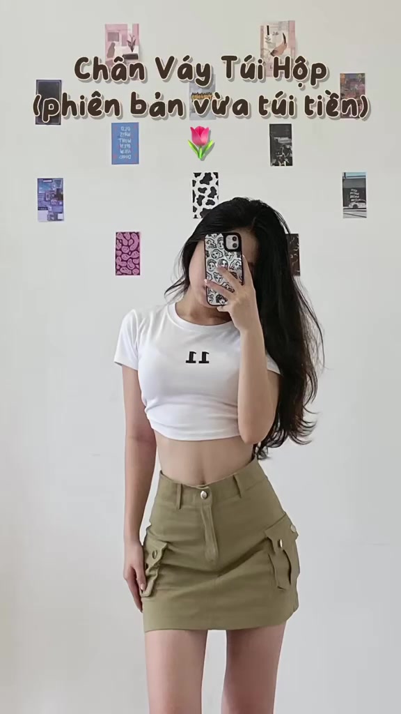 Chân váy túi hộp nữ chất liệu kaki dáng ngắn chữ A có quần trong váy v12 | BigBuy360 - bigbuy360.vn