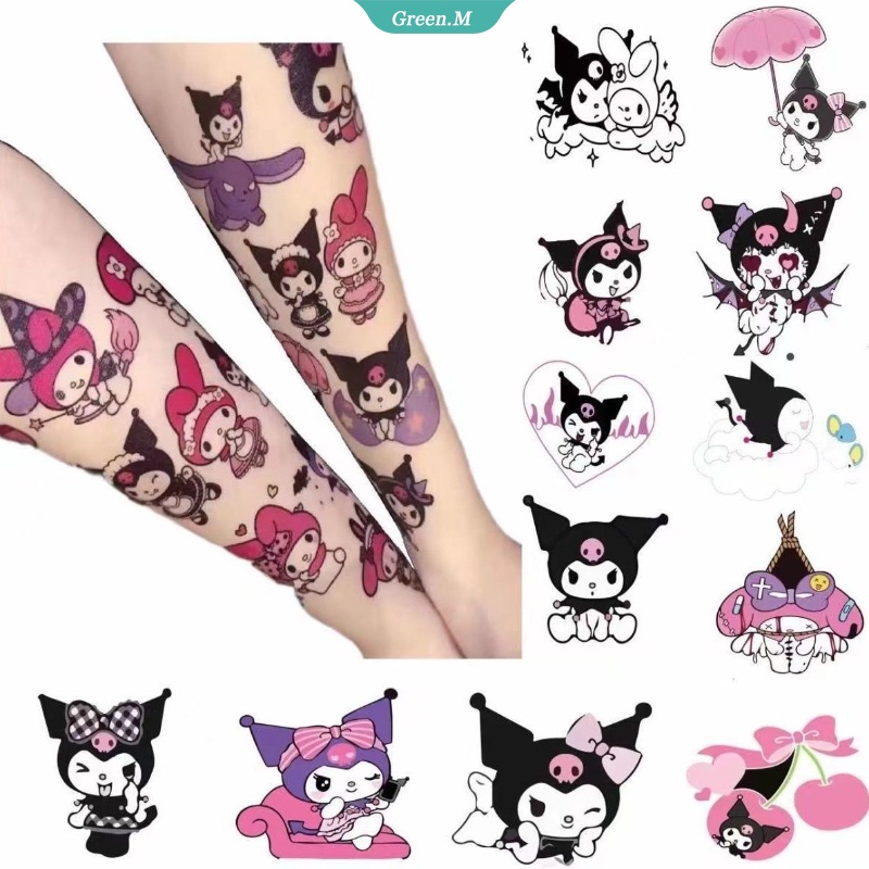 Bộ 30 Hình Xăm Dán Hello Kitty Kuromi My Melody Sanrio Đáng Yêu Chống Thấm Nước Và Bền