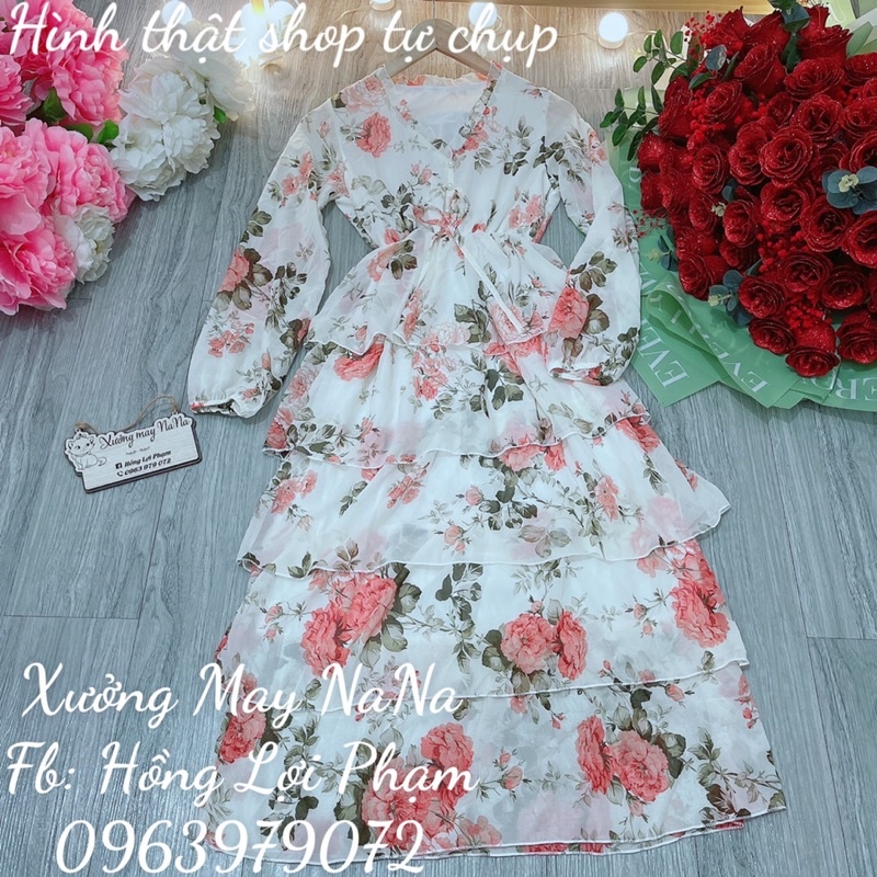 Maxi hoa nhí 5 tầng siêu hot
