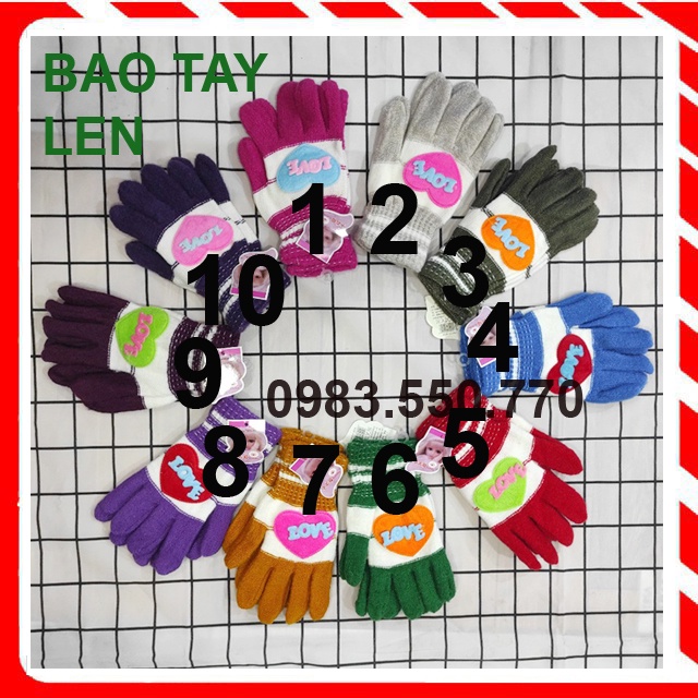 BAO TAY, GĂNG TAY LEN NỮ LOẠI DÀY ĐI ĐÀ LẠT Bít ngón Giữ ấm, Chống nắng, Bảo vệ da tay