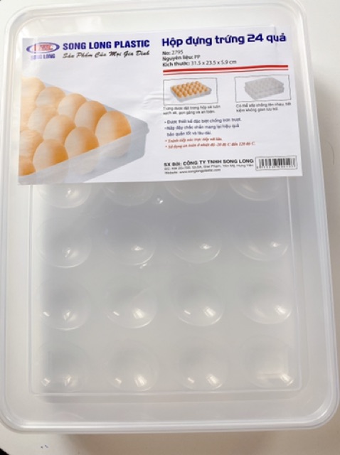 HỘP ĐỰNG TRỨNG SONG LONG 24 QUả