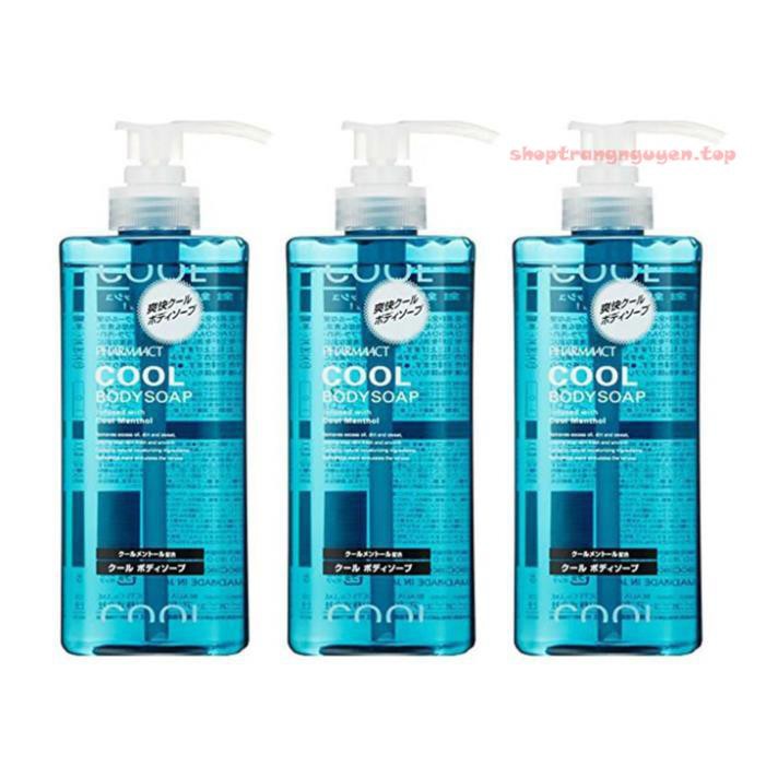 Sữa tắm cho nam Cool Body Soap Pharmaact Nhật Bản 600ml hương bạc hà mát lạnh