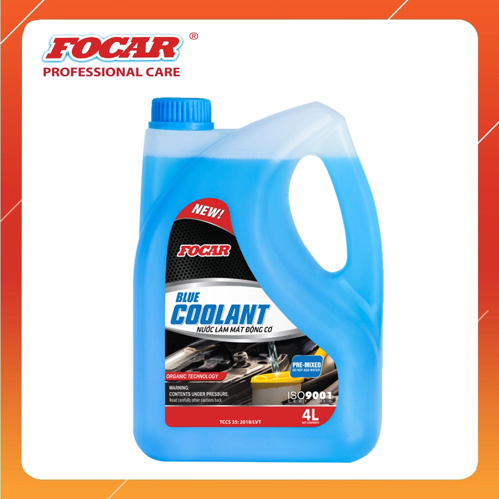 Nước làm mát động cơ ô tô Focar Blue Coolant màu xanh 4L