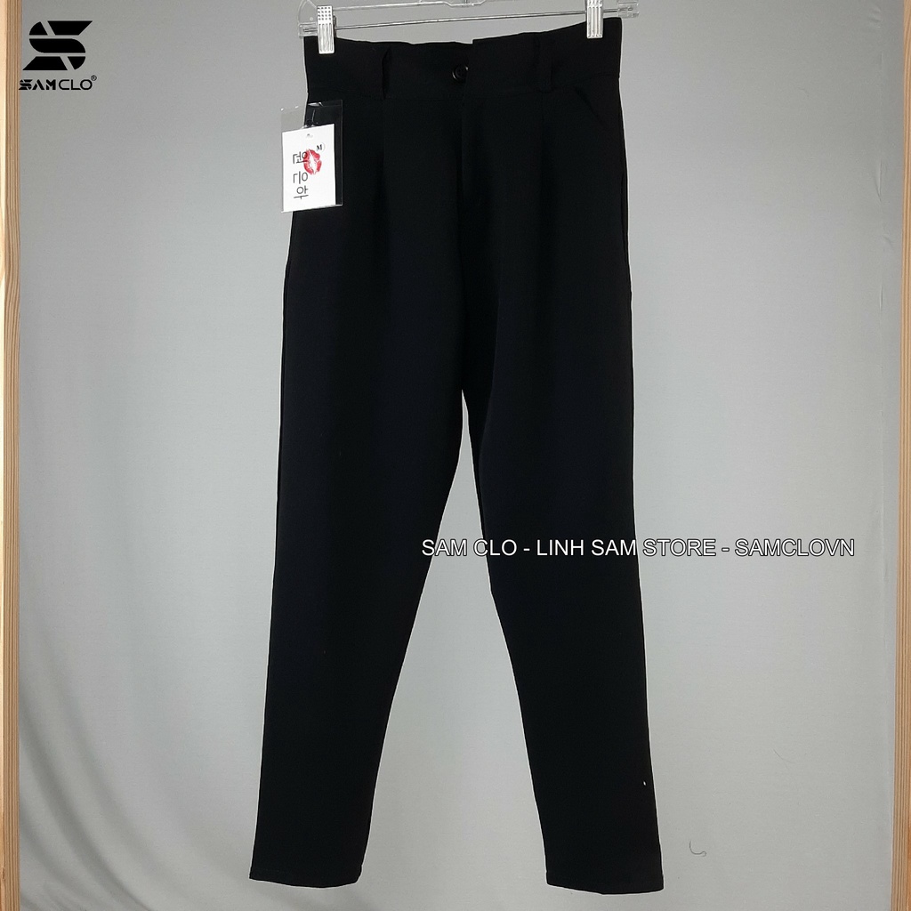 Quần tây đi học nữ cạp cao dáng suông 1 nút