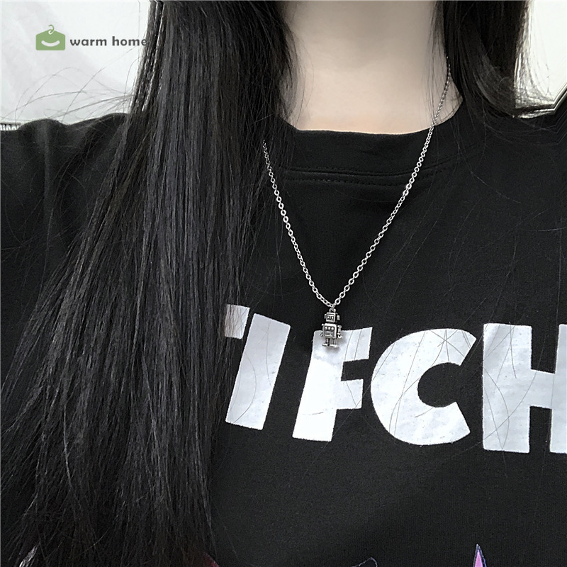 Dây Chuyền Thiết Kế Mặt Hình Robot Nhỏ Phong Cách Hip Hop