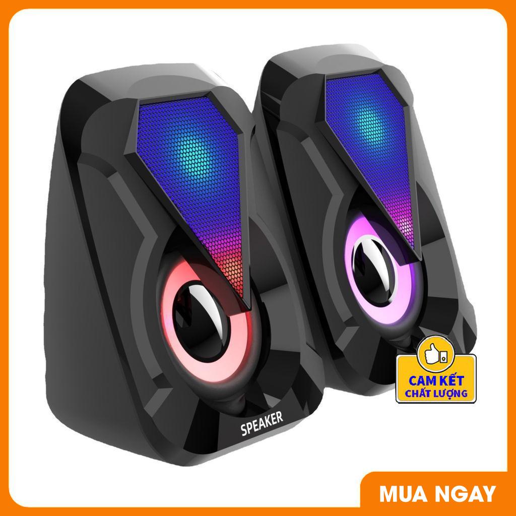 Loa máy tính, Loa vi tính mini để bàn cao cấp âm thanh siêu trầm có đèn led đổi màu cực chất 1053