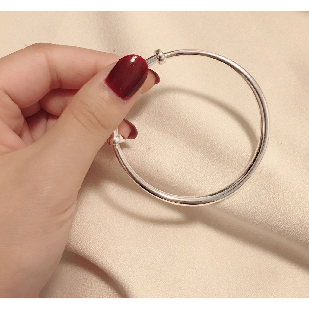 Kiềng tay-Lắc tay bạc cứng DaLiA Jewelry có thể tự điều chỉnh size theo ý muốn