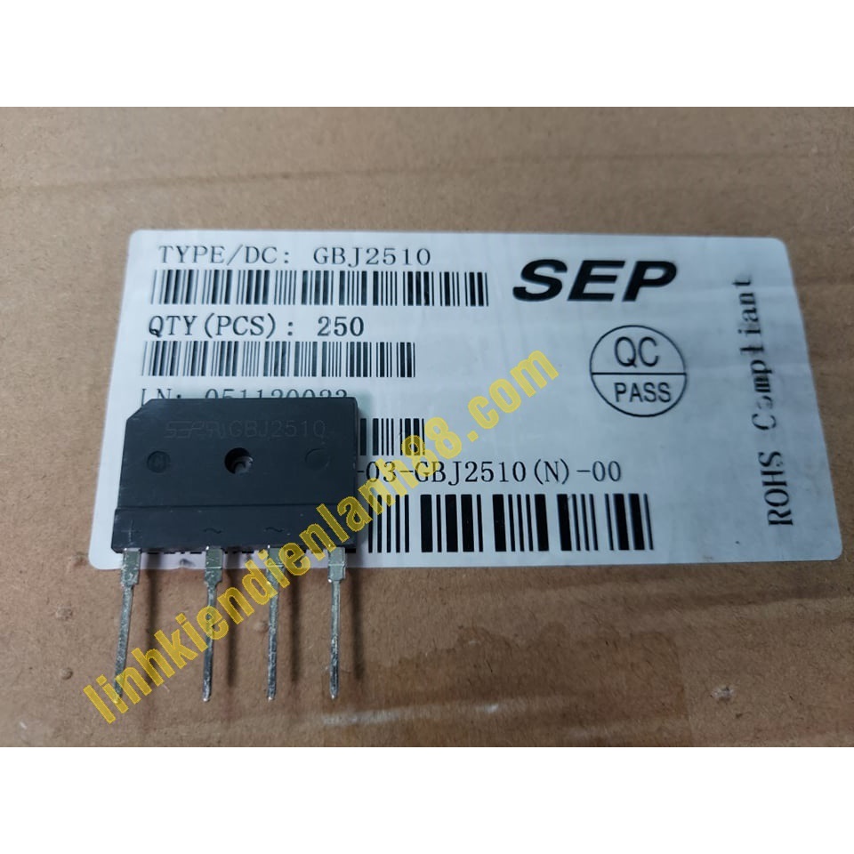Cầu Diode GBJ2510 KBJ2510 D25XB80 25A 1000V mới chính Hãng 100%