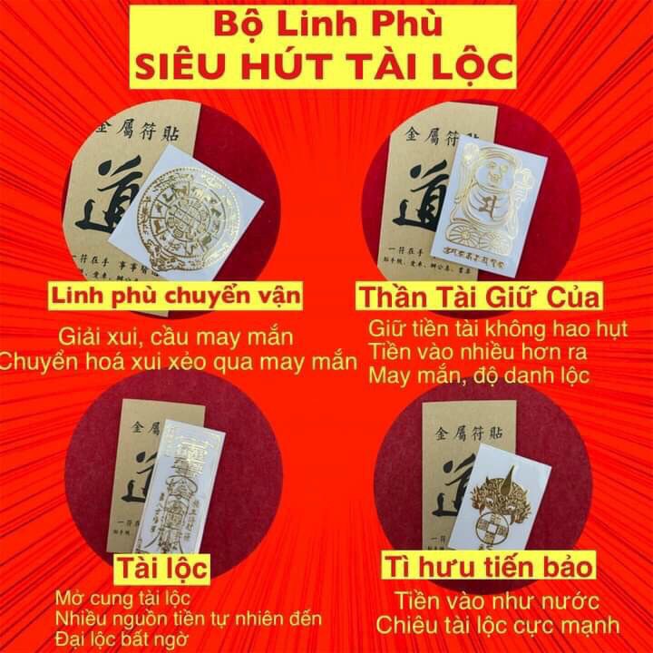 Miếng dán điện thoại may mắn, tài lộc phù hợp các dòng máy hoặc bỏ ví đẹp lung linh